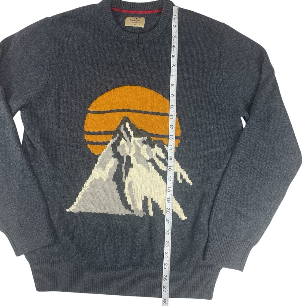 Wind River Heritage Mens Knit Mountain Sunset Graphic Crewneck Sweater Size L - Picture 7 of 8